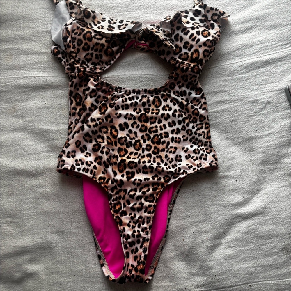 Juicy Couture Leopard Print One Piece Swimsuit